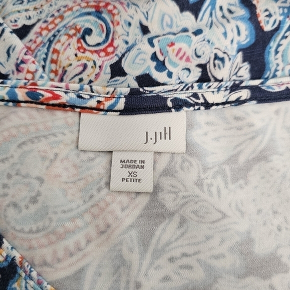 J. Jill Paisley A-Line Summer Dress Super Soft Midi Length Size XS Petite - Picture 3 of 4